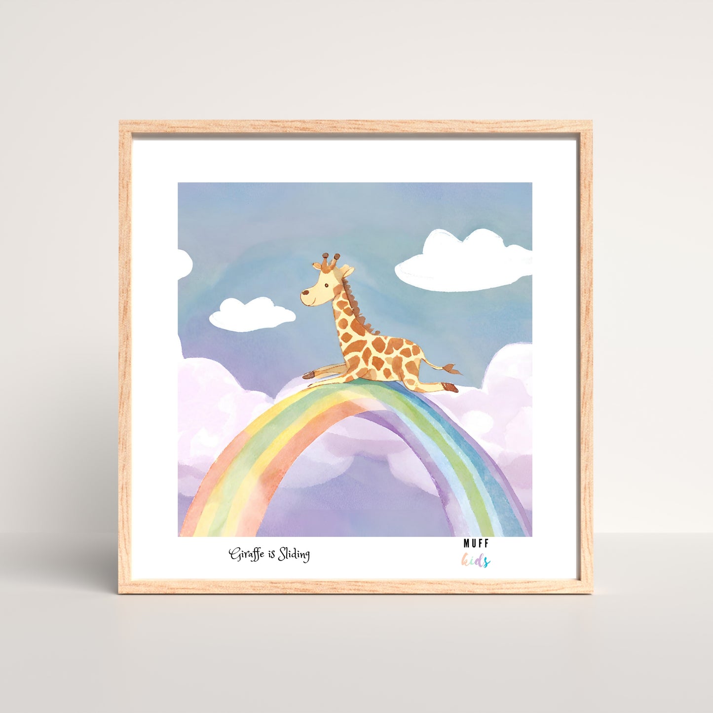 Kids Art Print Design Giraffe Sliding Poster For Kids