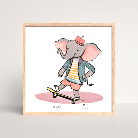 Be Active Animals No.15 Art Print Tasarım Çocuk Odası Posteri