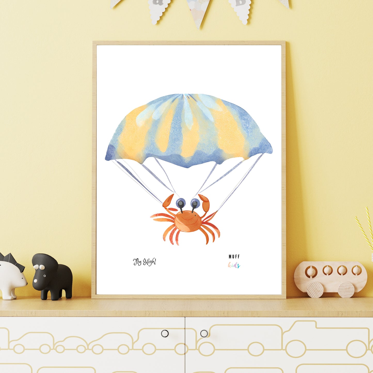 Fly High Animals Art Print Poster For Kids No.1