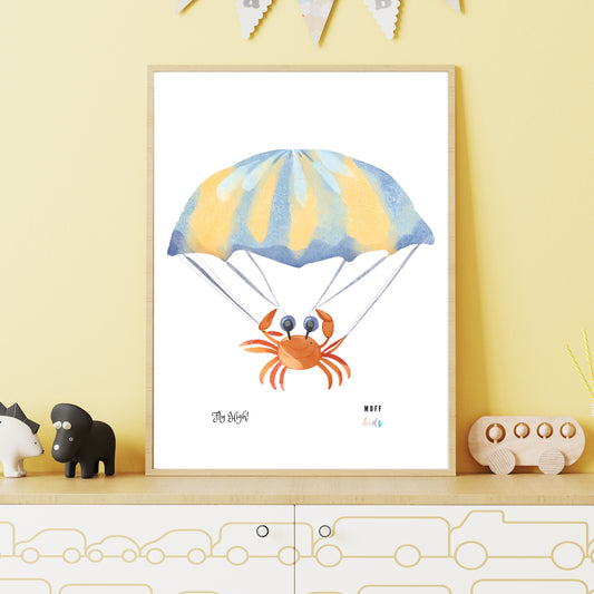 Fly High Animals Art Print Poster For Kids No.1