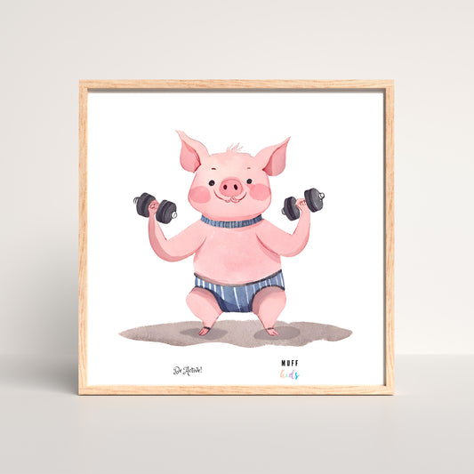 Be Active Animals No.2 Art Print Tasarım Çocuk Odası Posteri