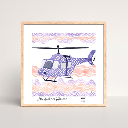 Little Explorers' Helicopters Art Print Tasarım Çocuk Odası Posteri