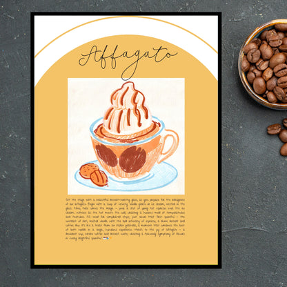 Art Print Design Poster Coffee Affagato