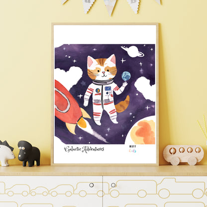 Galactic Adventurers No.9 Art Print Tasarım Çocuk Odası Posteri 