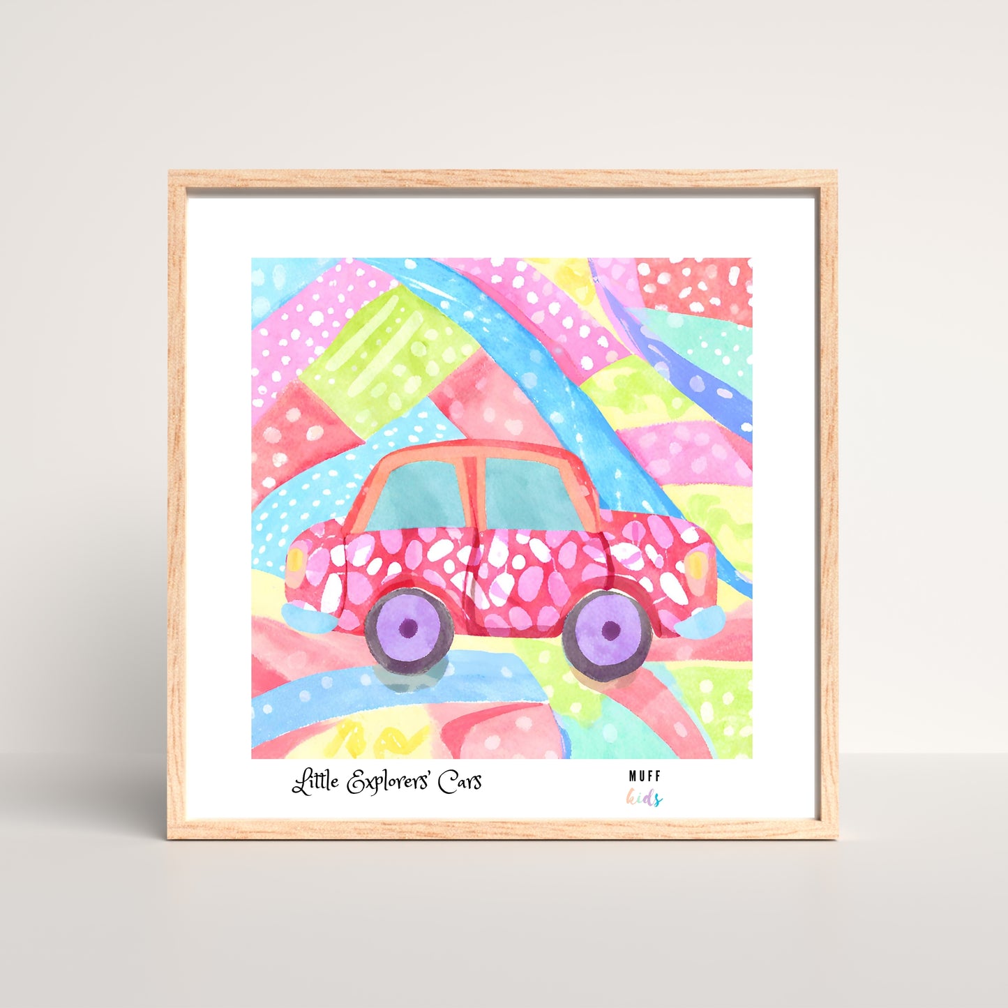 Little Explorers' Cars Art Print Poster For Kids