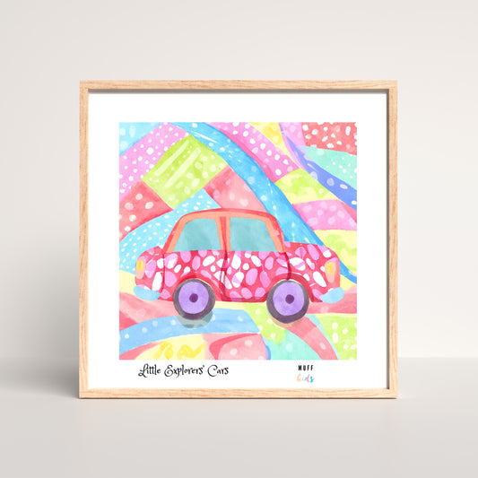 Little Explorers' Cars Art Work Poster For Kids