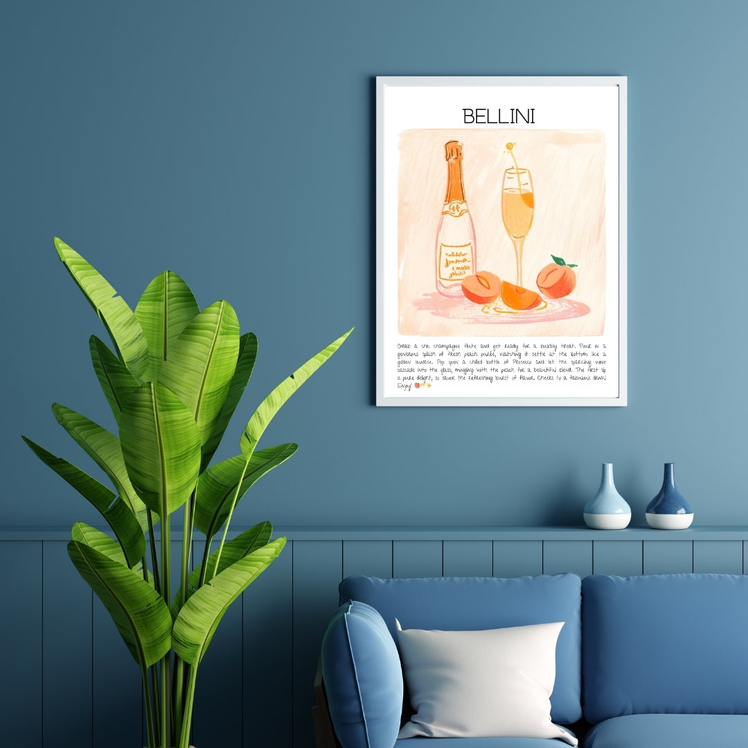 Cocktail Art Print Design Poster Bellini Bar Decor