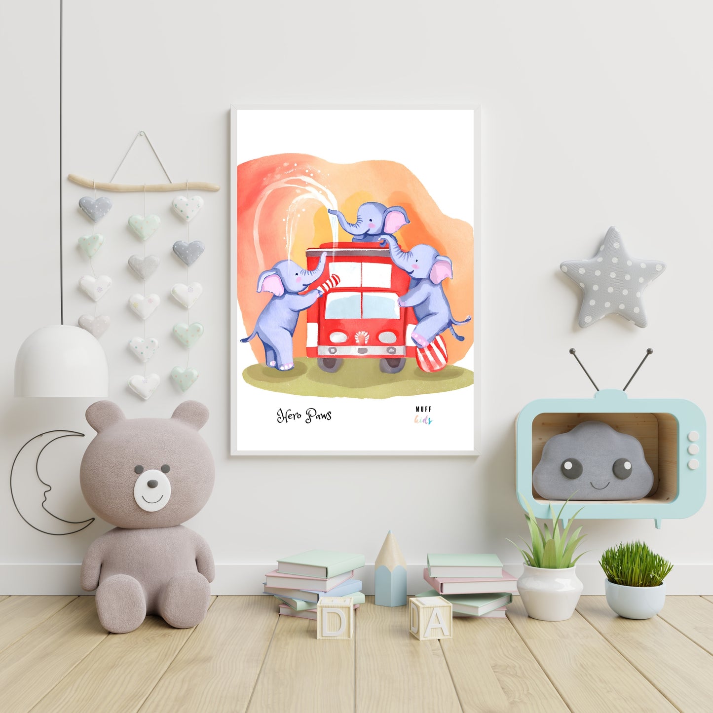 Hero Paws No.3 Art Print Tasarım Çocuk Odası Posteri 