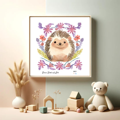 Peace, Paws and Love Porky No:2 Art Print Tasarım Çocuk Odası Posteri