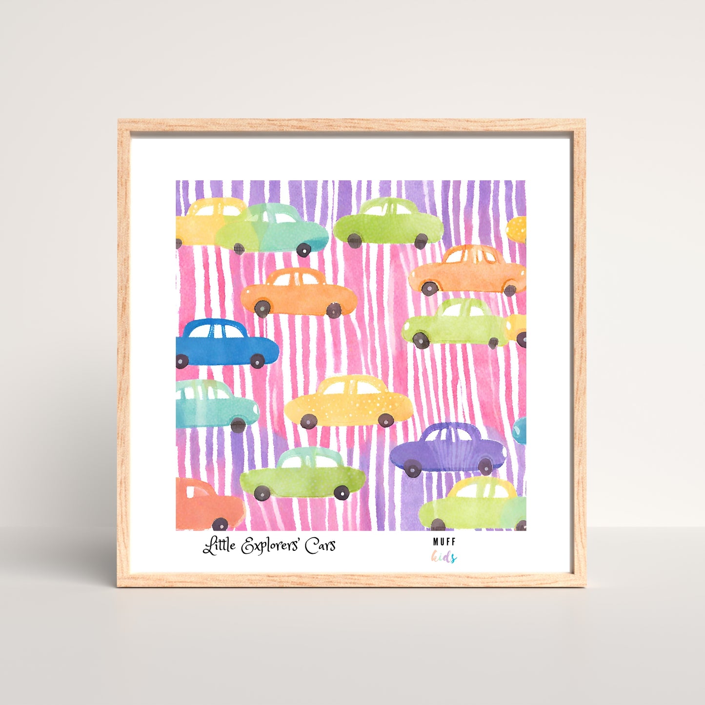 Little Explorers' Cars Art Print Poster For Kids