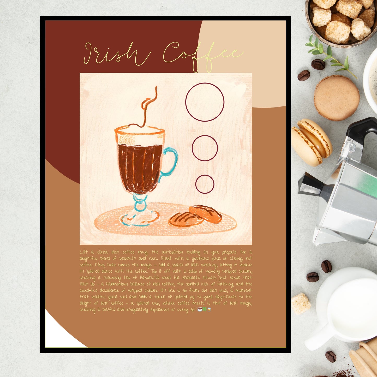 Art Print Design Poster Irish Coffee