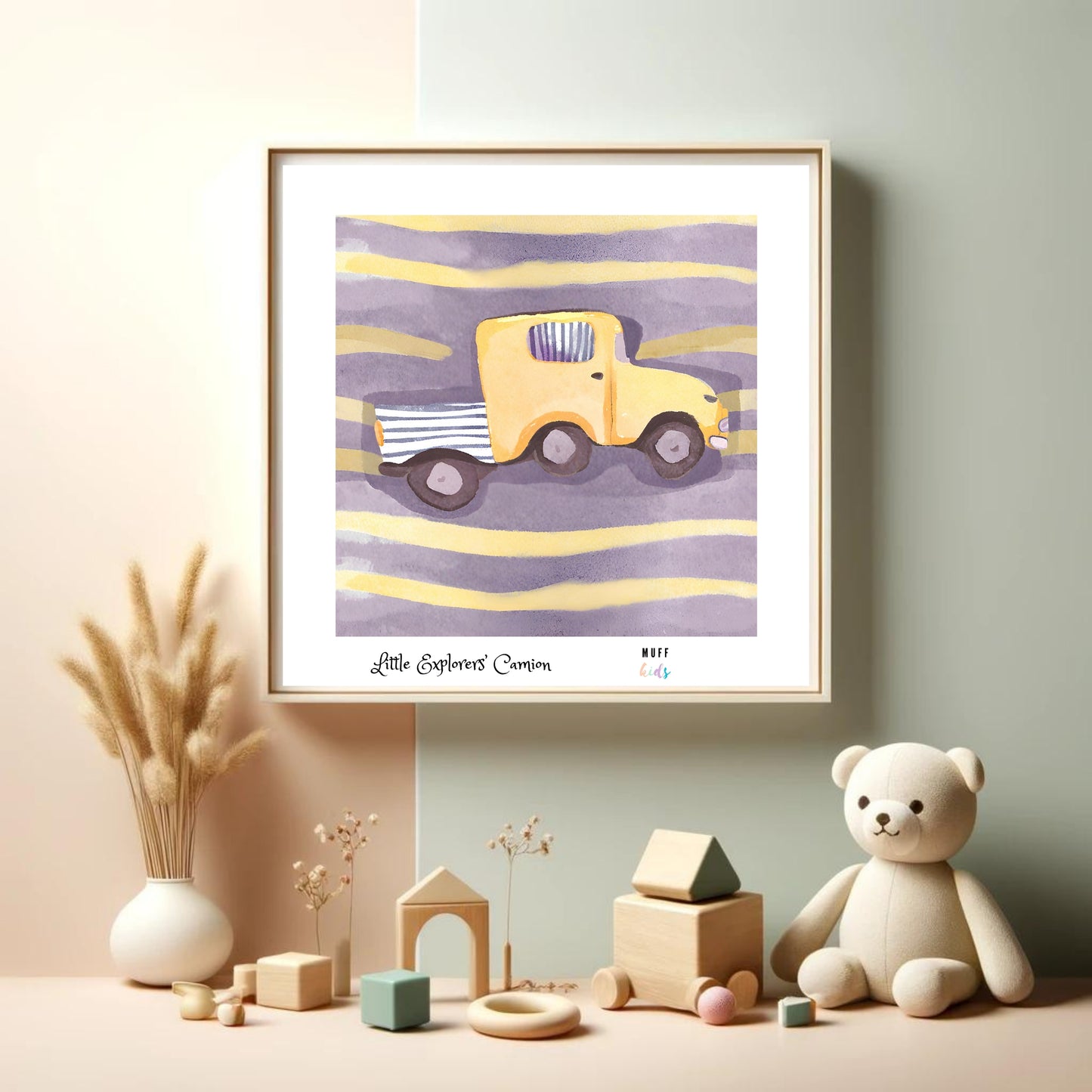 Little Explorers' Camion Art Print Poster For Kids