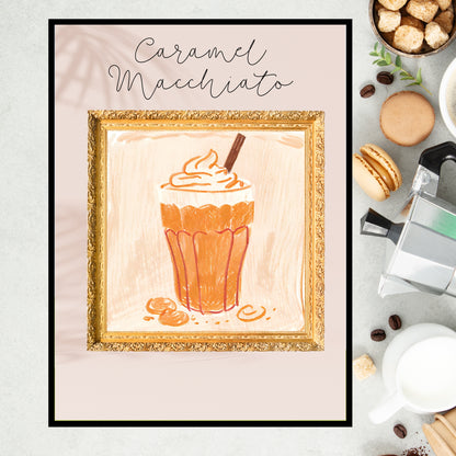 Art Print Design Poster Coffee Caramel Macchiato