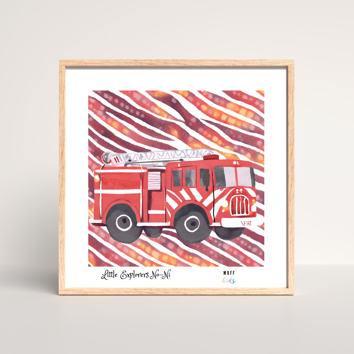 Little Explorers' Fire Fighters Art Print Poster For Kids