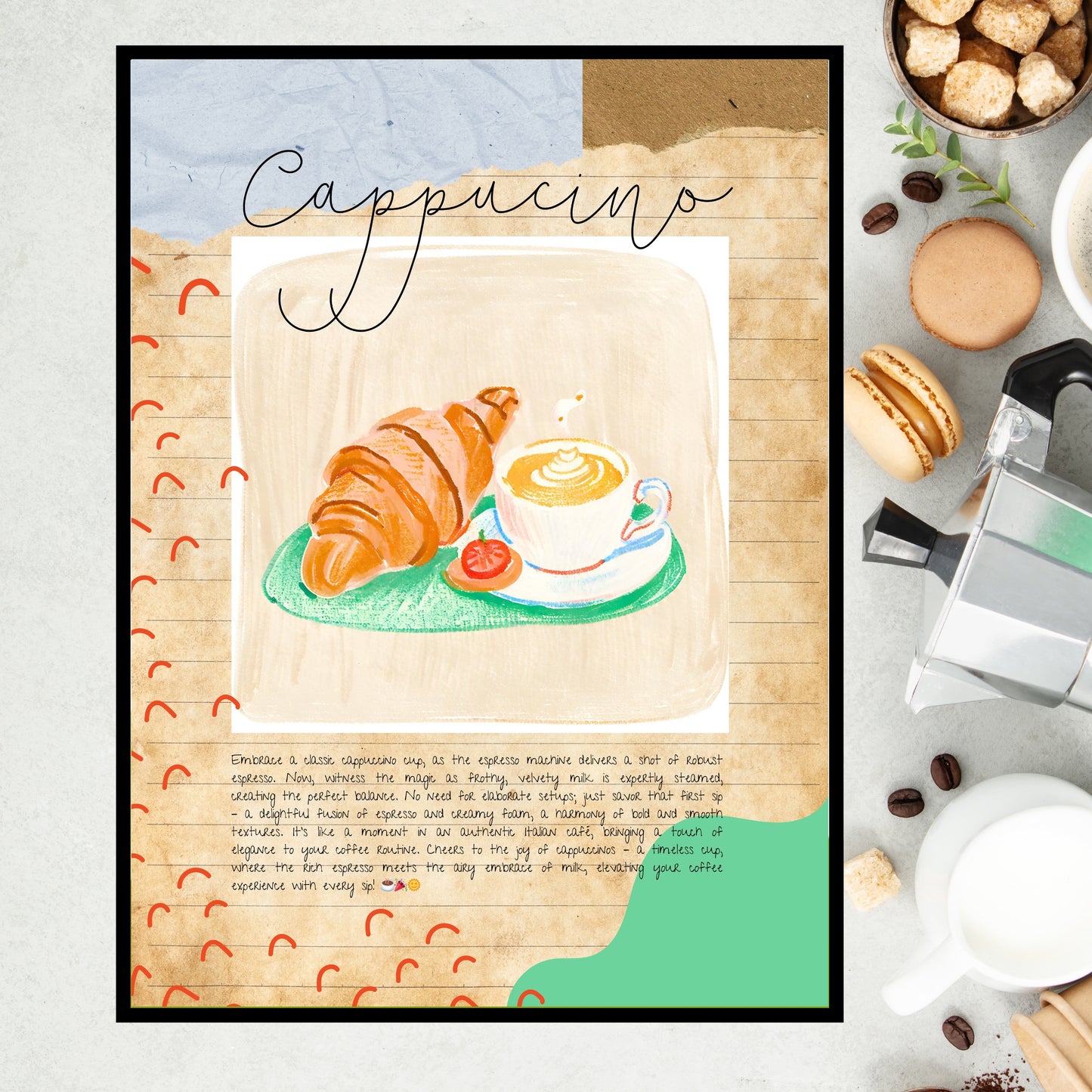 Art Print Design Poster Coffee Cappucino