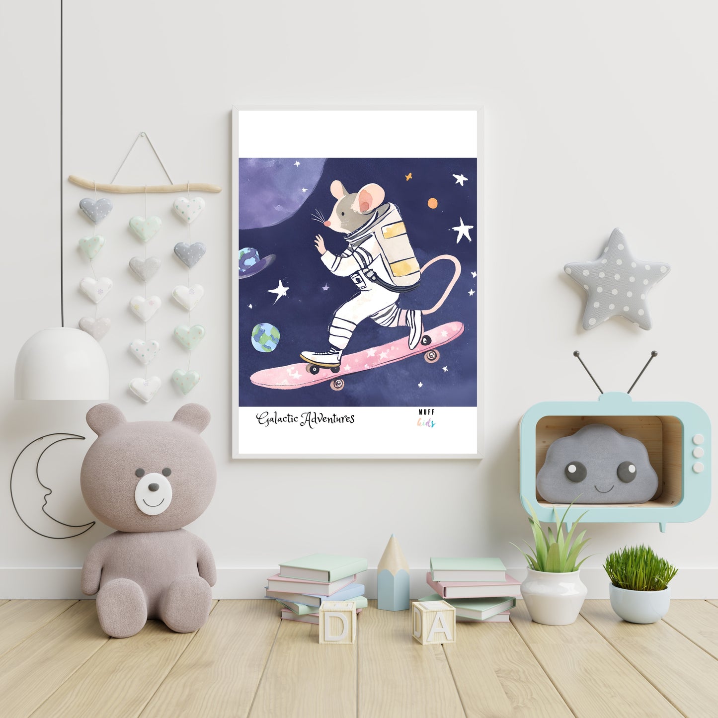 Galactic Adventurers No.4 Art Print Tasarım Çocuk Odası Posteri