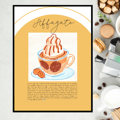 Art Print Design Poster Coffee Affagato