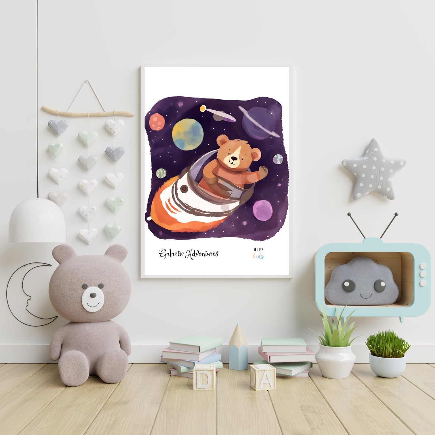 Galactic Adventurers No.14 Art Print Tasarım Çocuk Odası Posteri