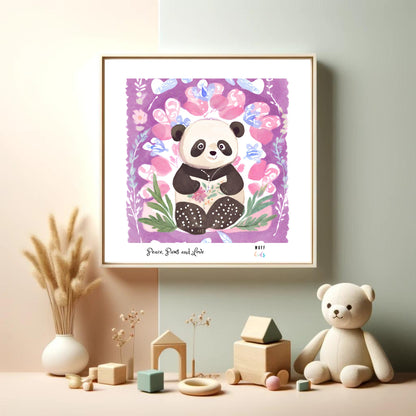 Peace, Paws and Love Panda No:3 Art Print Tasarım Çocuk Odası Posteri