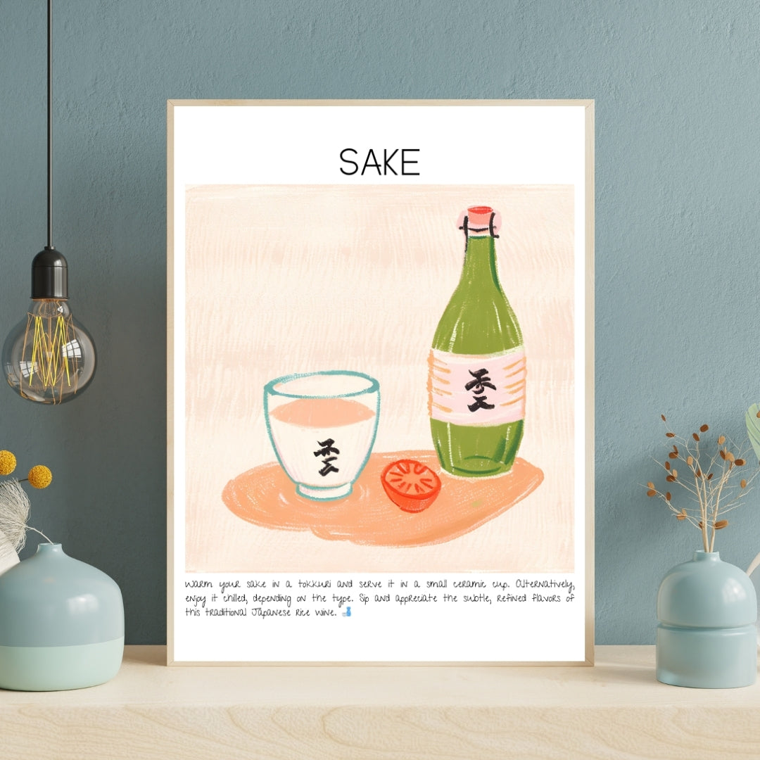 Cocktail Art Print Design Poster Sake Bar Decor