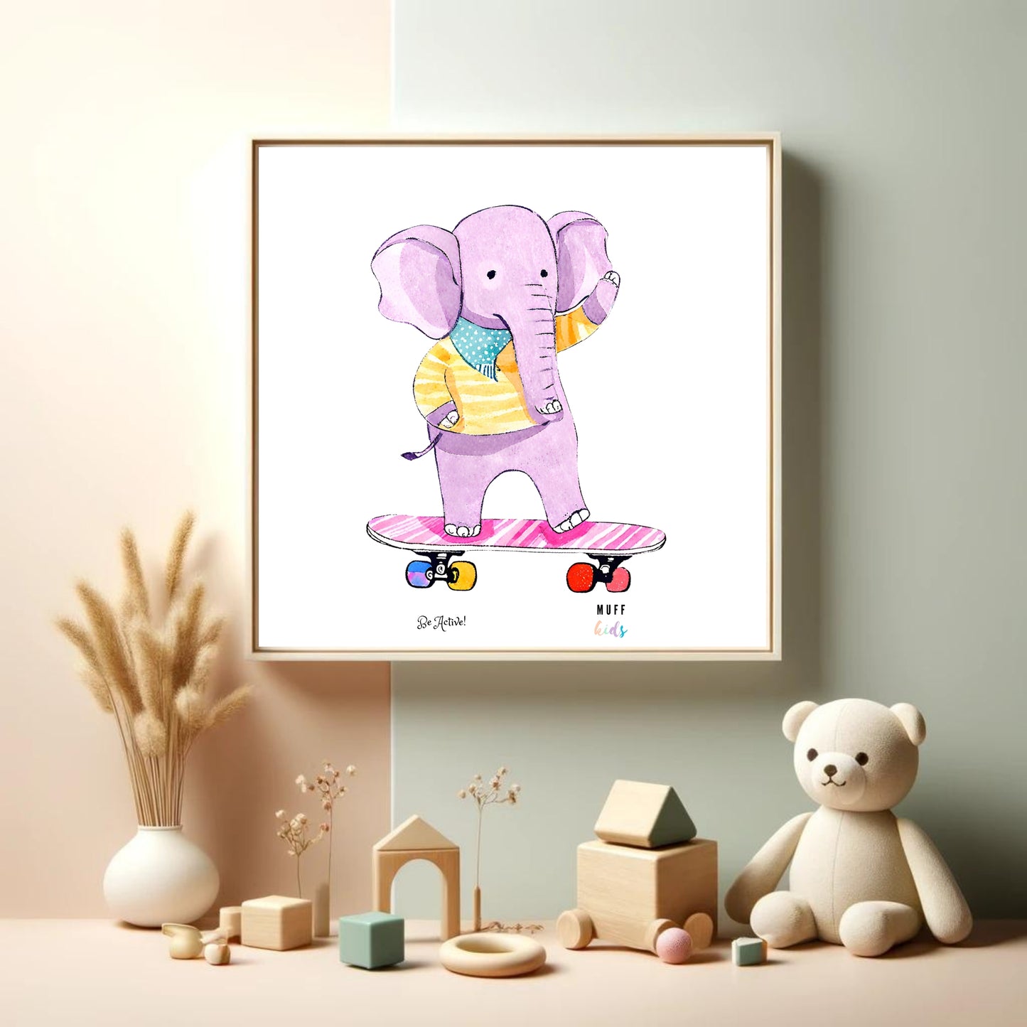 Be Active Animals No.16 Art Print Design Poster For Kids