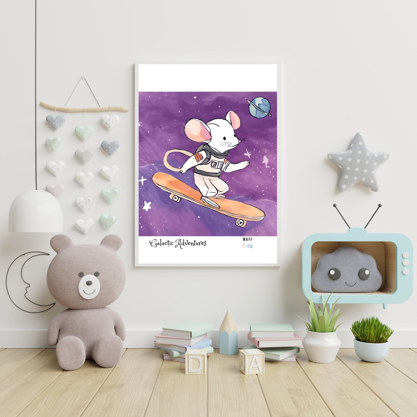 Galactic Adventurers No.6 Art Print Tasarım Çocuk Odası Posteri