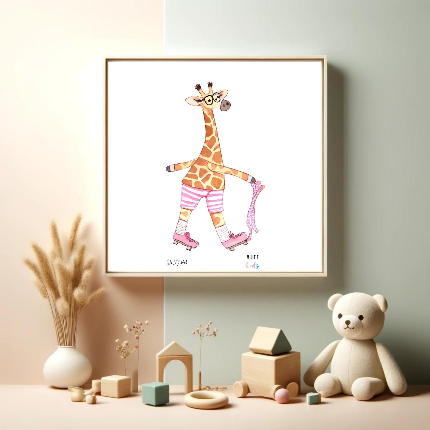 Be Active Animals No.17 Art Print Tasarım Çocuk Odası Posteri