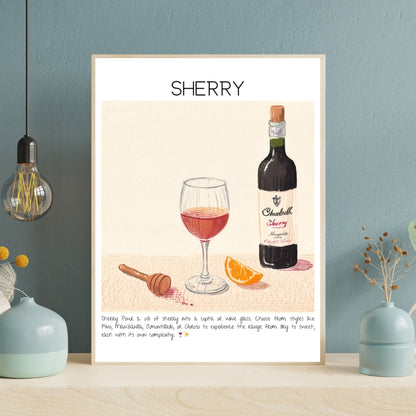 Cocktail Art Print Design Poster Sherry Bar Decor