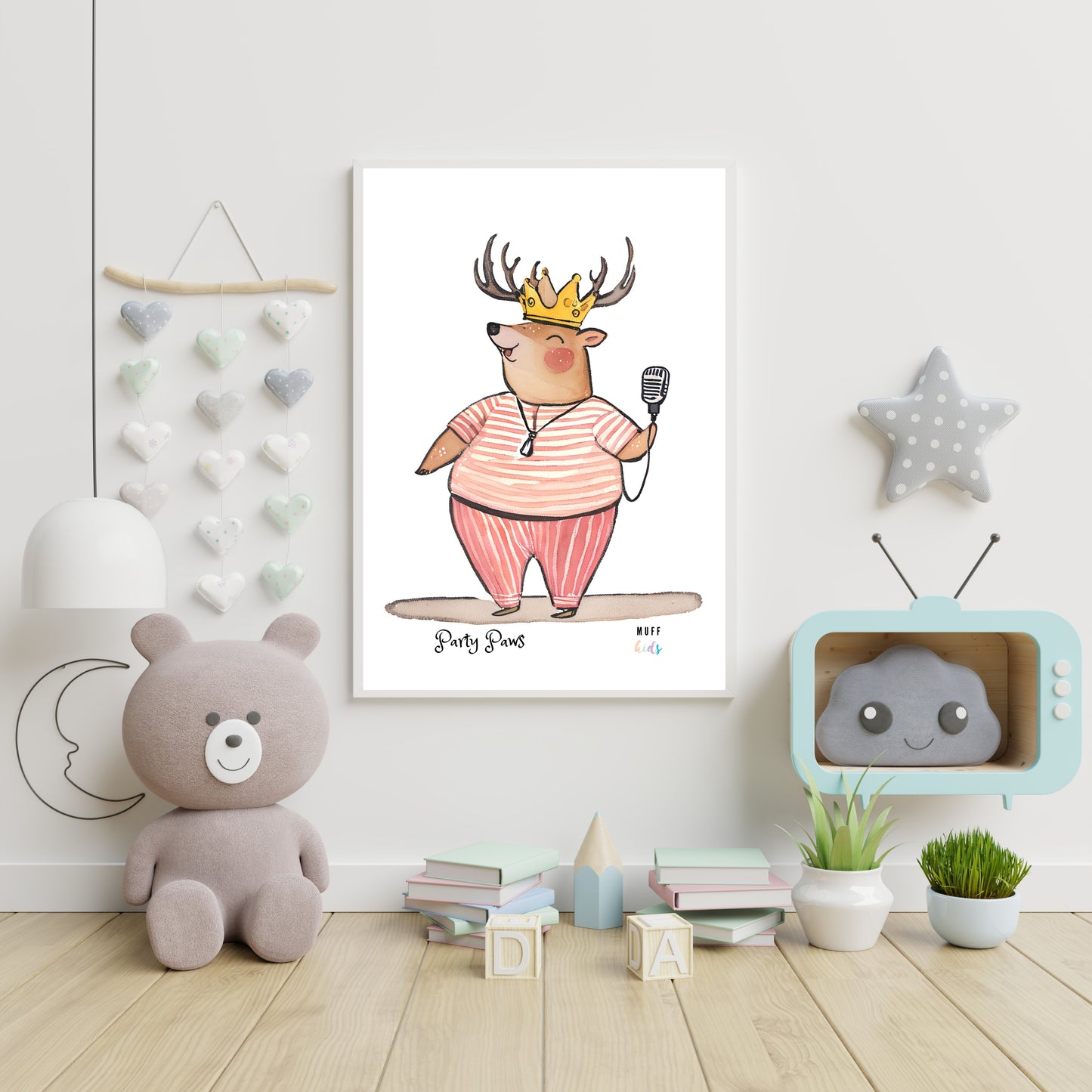 Party Paws No.7 Art Print Tasarım Çocuk Odası Posteri