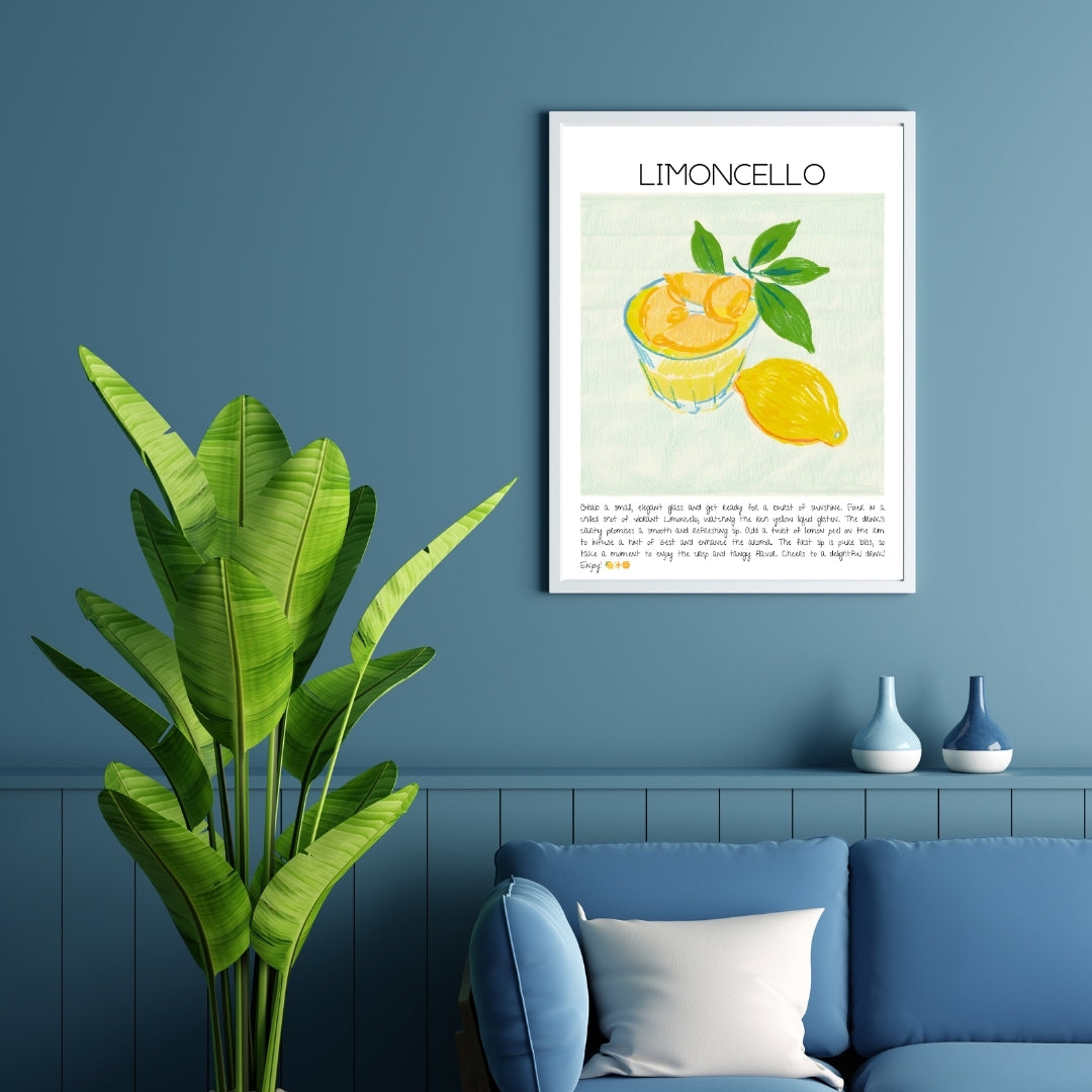 Cocktail Art Print Design Poster Limoncello Bar Decor