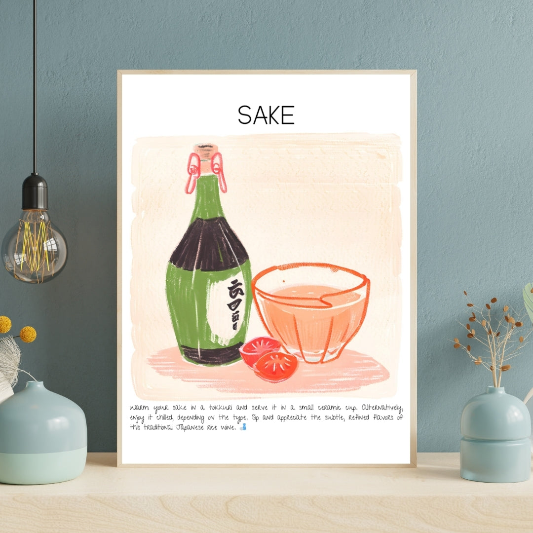 Cocktail Art Print Design Poster Sake Bar Decor