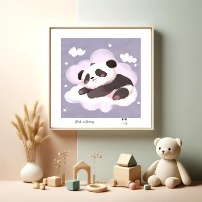 Kids Art Print Design Sleeping Panda No.1 Poster For Kids