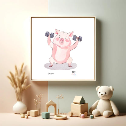 Be Active Animals No.1 Art Print Tasarım Çocuk Odası Posteri