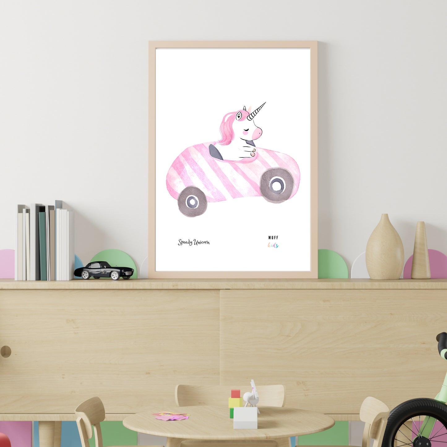 Speedy Unicorns Art Print Poster For Kids