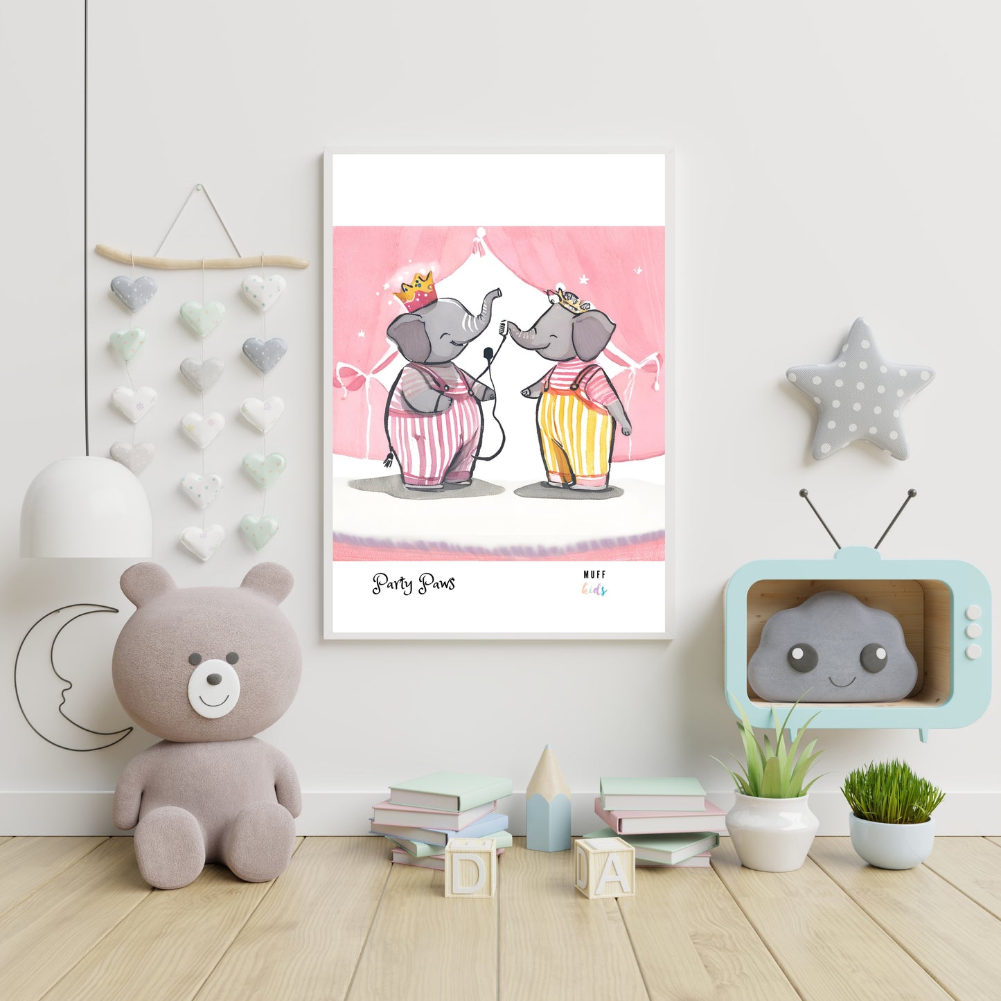 Party Paws Art Print Poster For Kids No.10