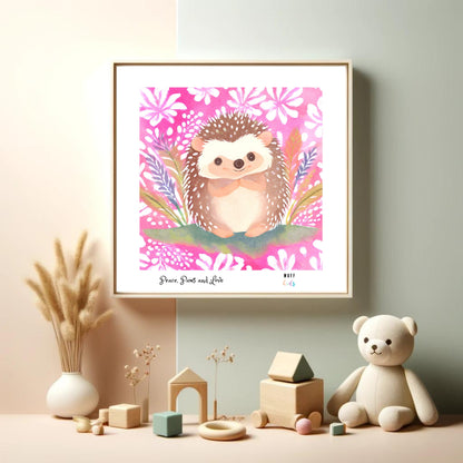 Peace, Paws and Love Porky No:1 Art Print Tasarım Çocuk Odası Posteri