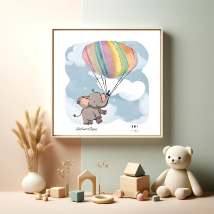 Kids Art Print Flying Elephant No.3 Poster For Kids