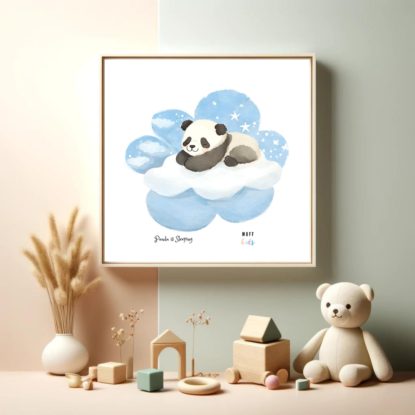 Kids Art Print Design Sleeping Panda No.2 Poster For Kids