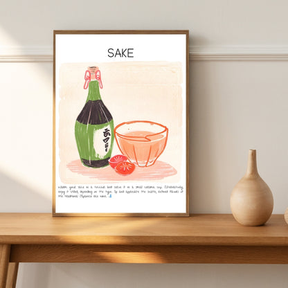 Cocktail Art Print Design Poster Sake Bar Decor