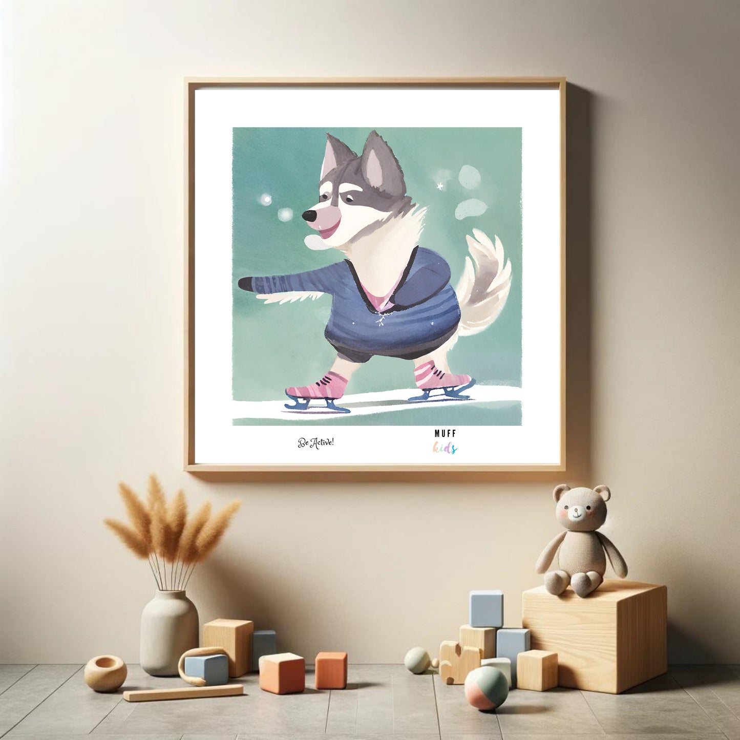 Be Active Animals No.5 Art Print Tasarım Çocuk Odası Posteri