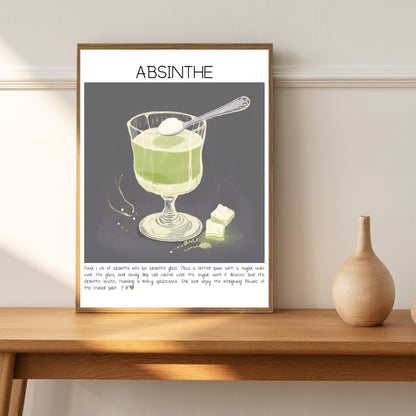 Cocktail Art Print Design Poster Absinthe Bar Decor