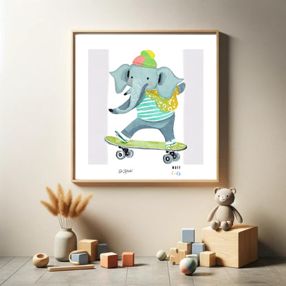 Be Active Animals No.12 Art Print Tasarım Çocuk Odası Posteri