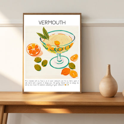 Cocktail Art Print Design Poster Vermouth Bar Decor