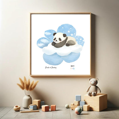 Kids Art Print Design Sleeping Panda No.2 Poster For Kids