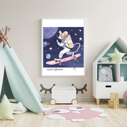 Galactic Adventurers Art Print Poster For Kids No.4