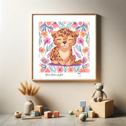 Peace, Paws and Love Tiger No:1 Art Print Tasarım Çocuk Odası Posteri