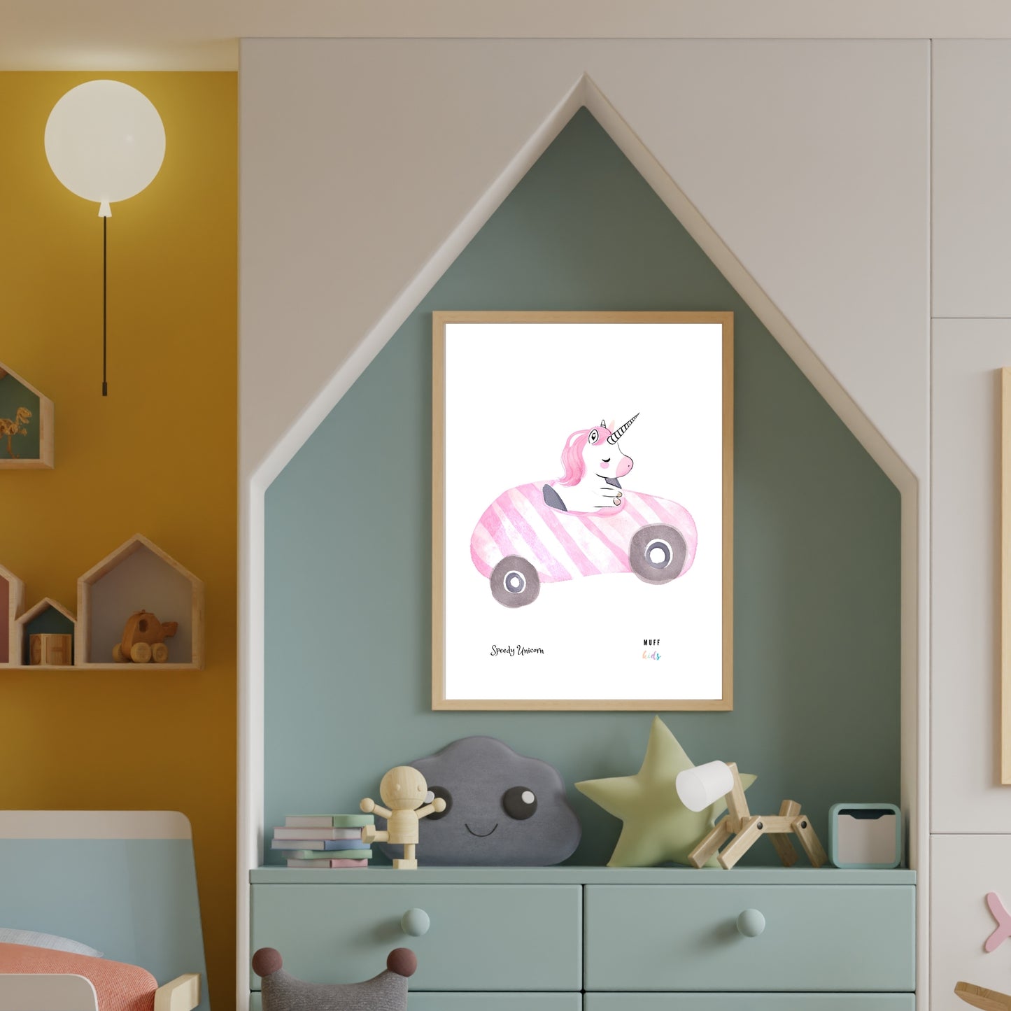 Speedy Unicorns Art Print Poster For Kids