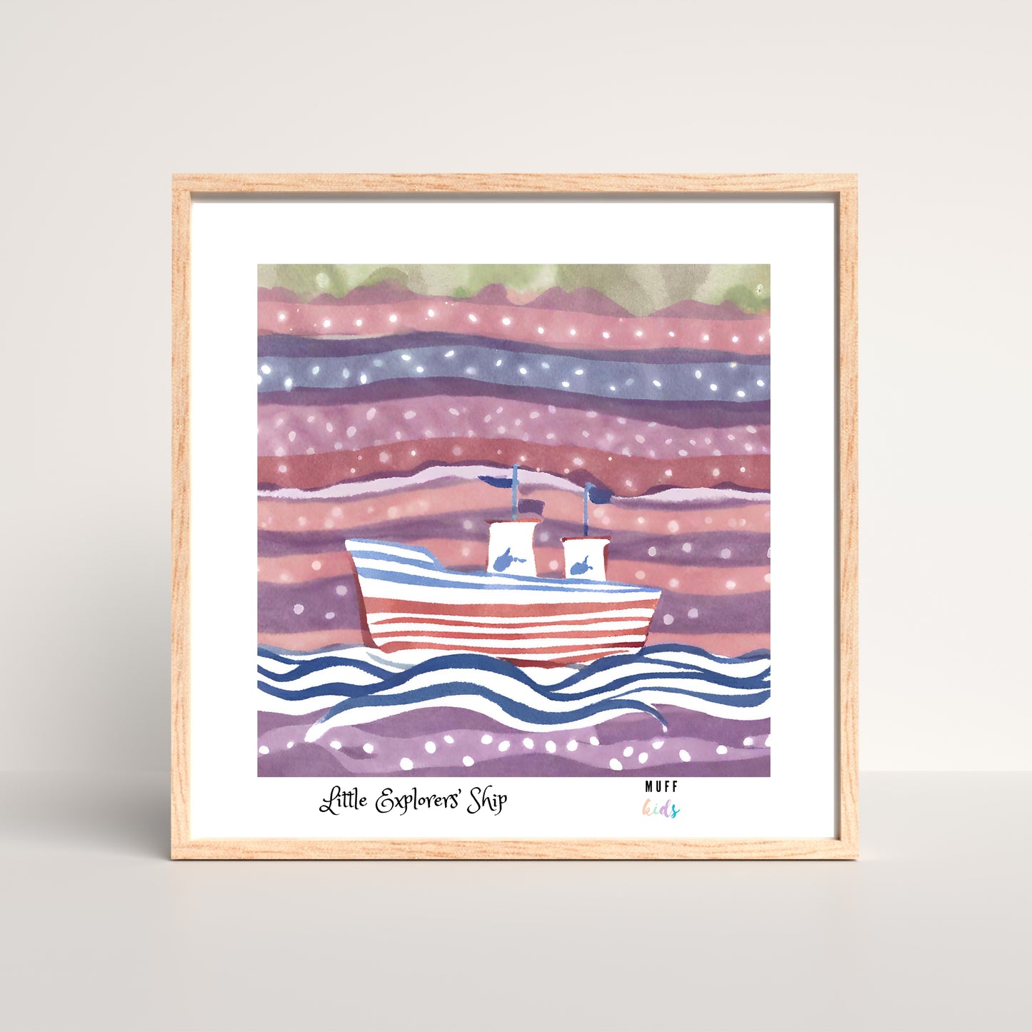 Little Explorers' Ships Art Print Poster For Kids