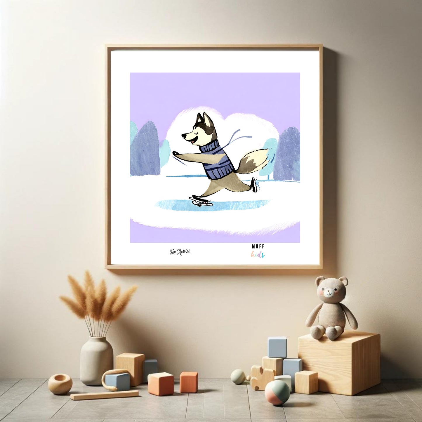 Be Active Animals No.6 Art Print Tasarım Çocuk Odası Posteri