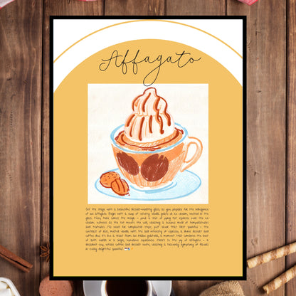 Art Print Design Poster Coffee Affagato